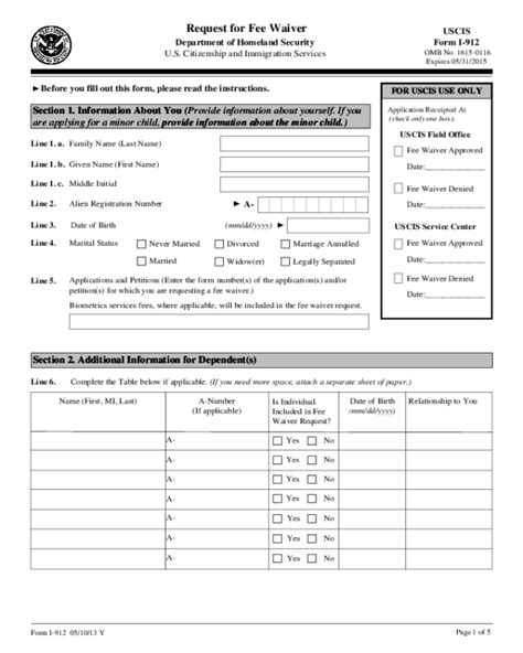 uscis form fee waiver