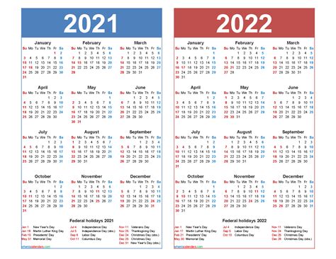 usd261 calendar 2021 2022