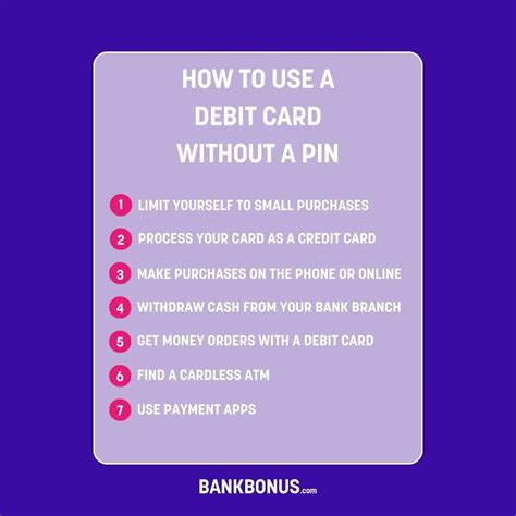 use a debit card without pin