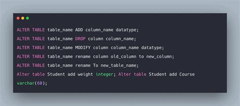 Use Alter Table Command