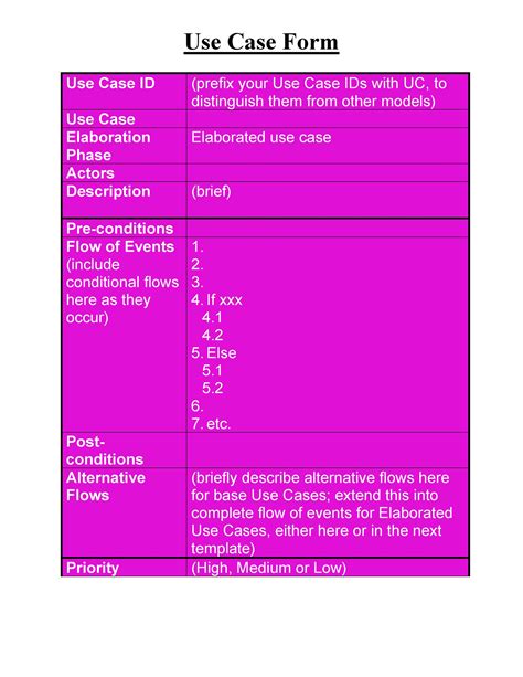 use case template example word