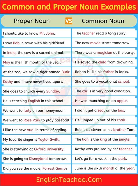 use common and proper nouns in a sentence module