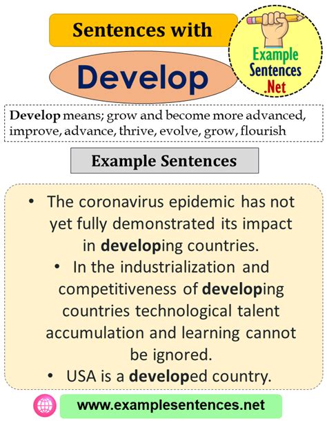 use develop in a sentence