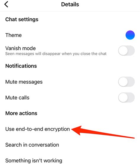use end to end encryption instagram