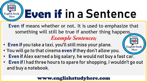use even if in a sentence examples
