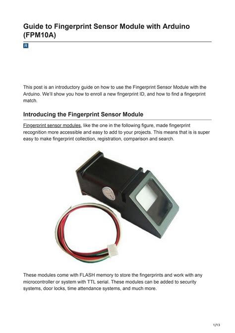 Use Fingerprint Sensor Module