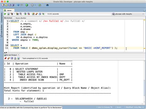 use hint in oracle query