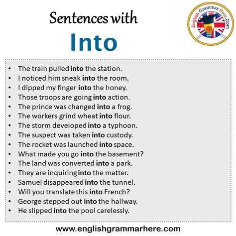 Use It In A Sentence Into