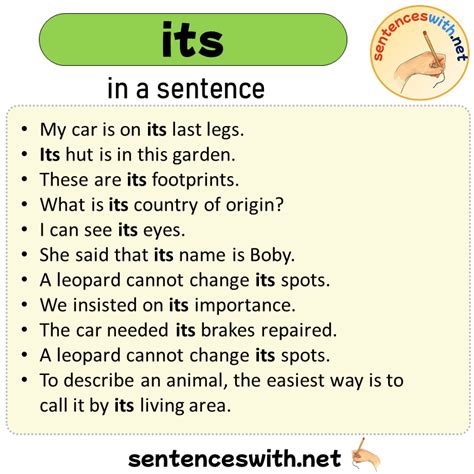 use its in a sentence examples
