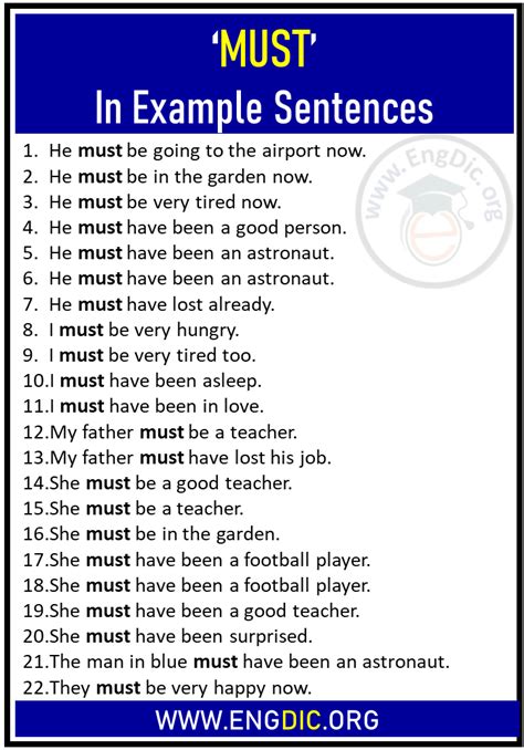 use must in a sentence examples