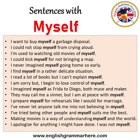use myself in a sentence examples