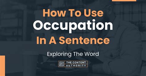 Use Occupation Make Sentence
