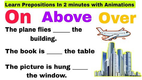 use of above preposition with examples