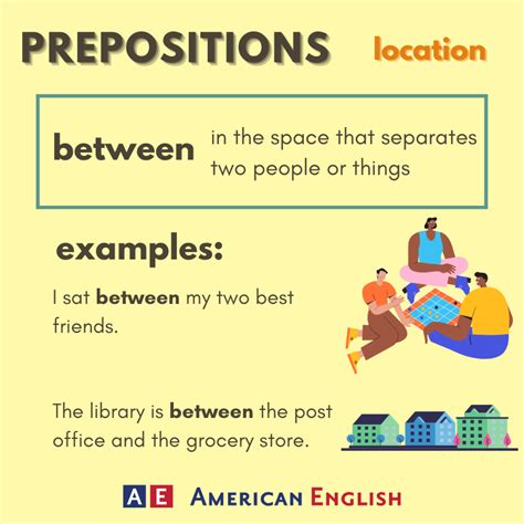 use of between preposition with examples