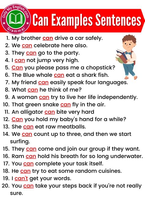 use of can with examples sentences