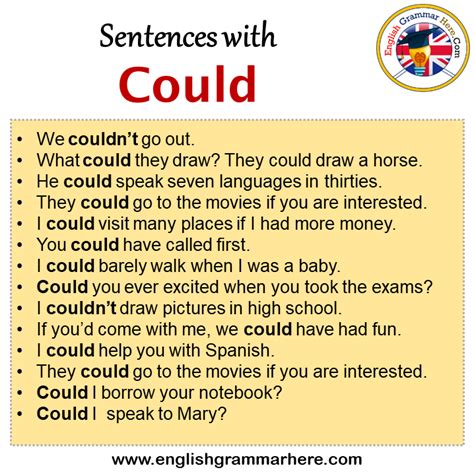 use of could with examples sentences