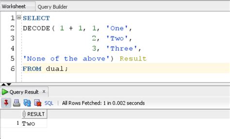 use of decode function in oracle
