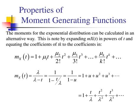 use of moment generating function