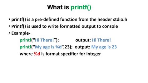 use of printf function in c