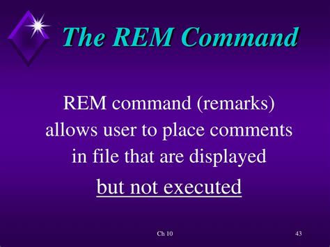 Use Of Rem Command In Batch File