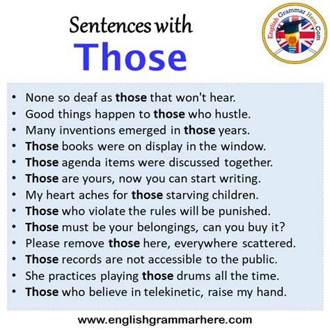 Use Of Sentence Those