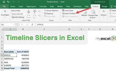 use of slicer and timeline in excel