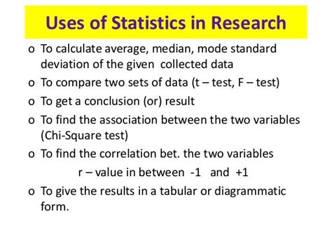 use of statistics in research slideshare