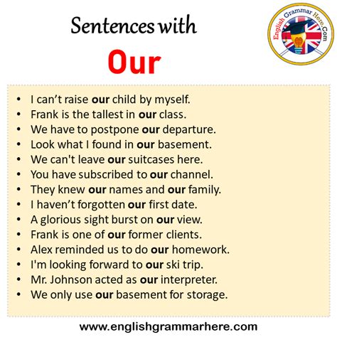 use our in a sentence examples