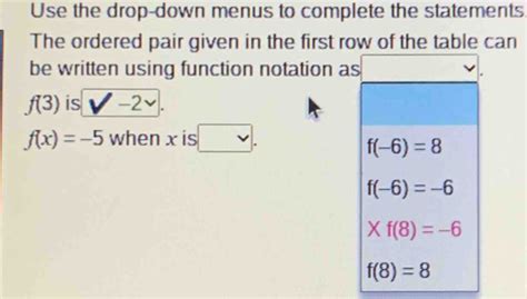 Use The Drop Down Menus To Complete The Statements