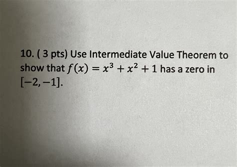 use the intermediate value theorem to show that