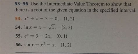 use the intermediate value theorem to show that there is a root of the equation