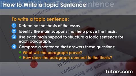 Use Topic As A Sentence