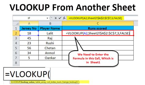 use vlookup to get data from another sheet