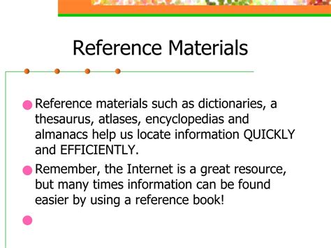 <h4>Use of Reference Materials</h4>