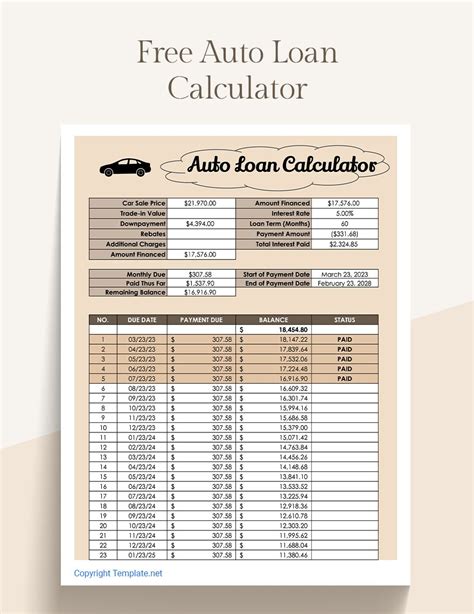 used car loan calculator free