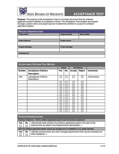 user acceptance testing form template