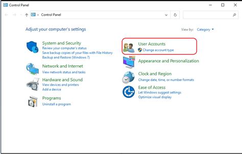 User Access Control Settings
