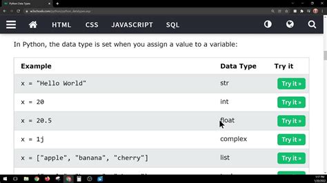 user defined data types in python w3schools