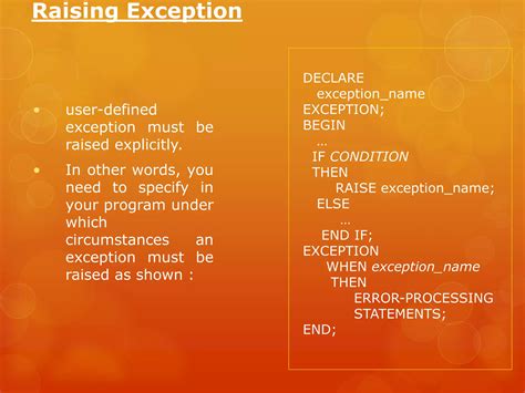 user defined exception in dbms