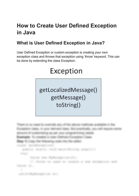 user defined exception in java program