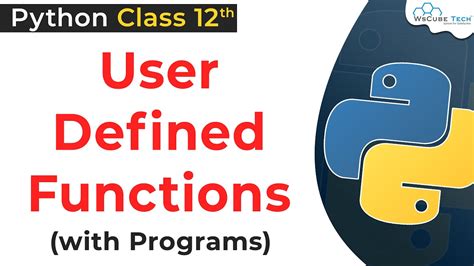 user defined functions in python class 12