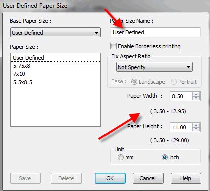 user defined meaning in printing