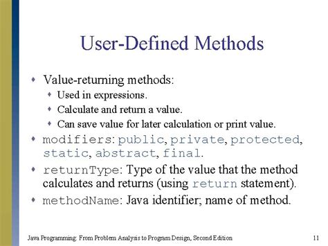 user defined methods in java