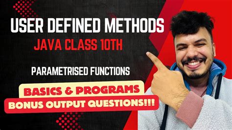 user defined methods in java icse class 10 pdf