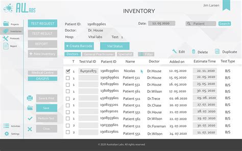 user interface in database