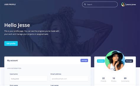 User Profile Dashboard Html Template