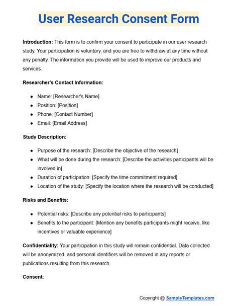 user research consent form template