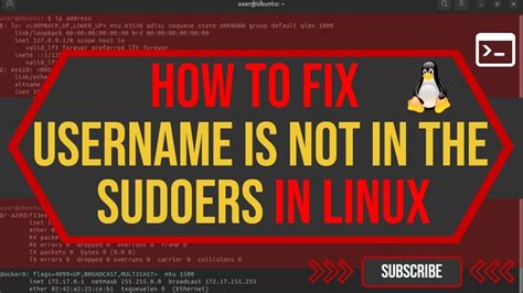 user is not in the sudoers file YouTube