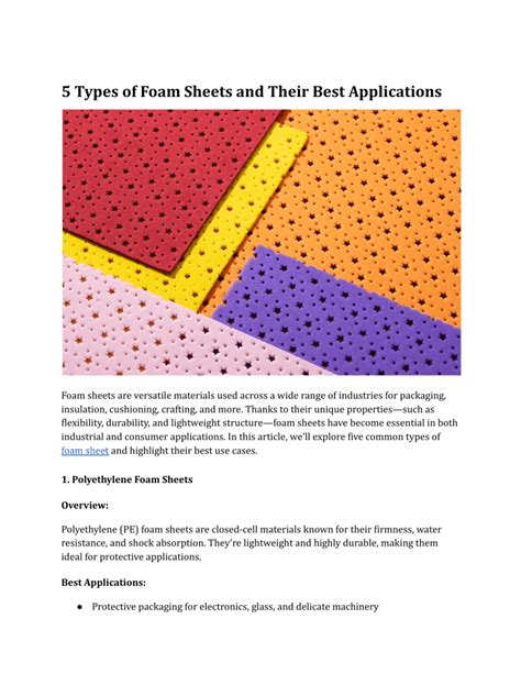 Uses For Foam Sheets