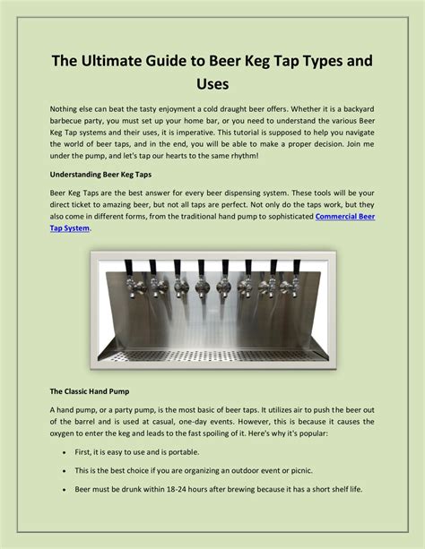 Uses Of A Tap